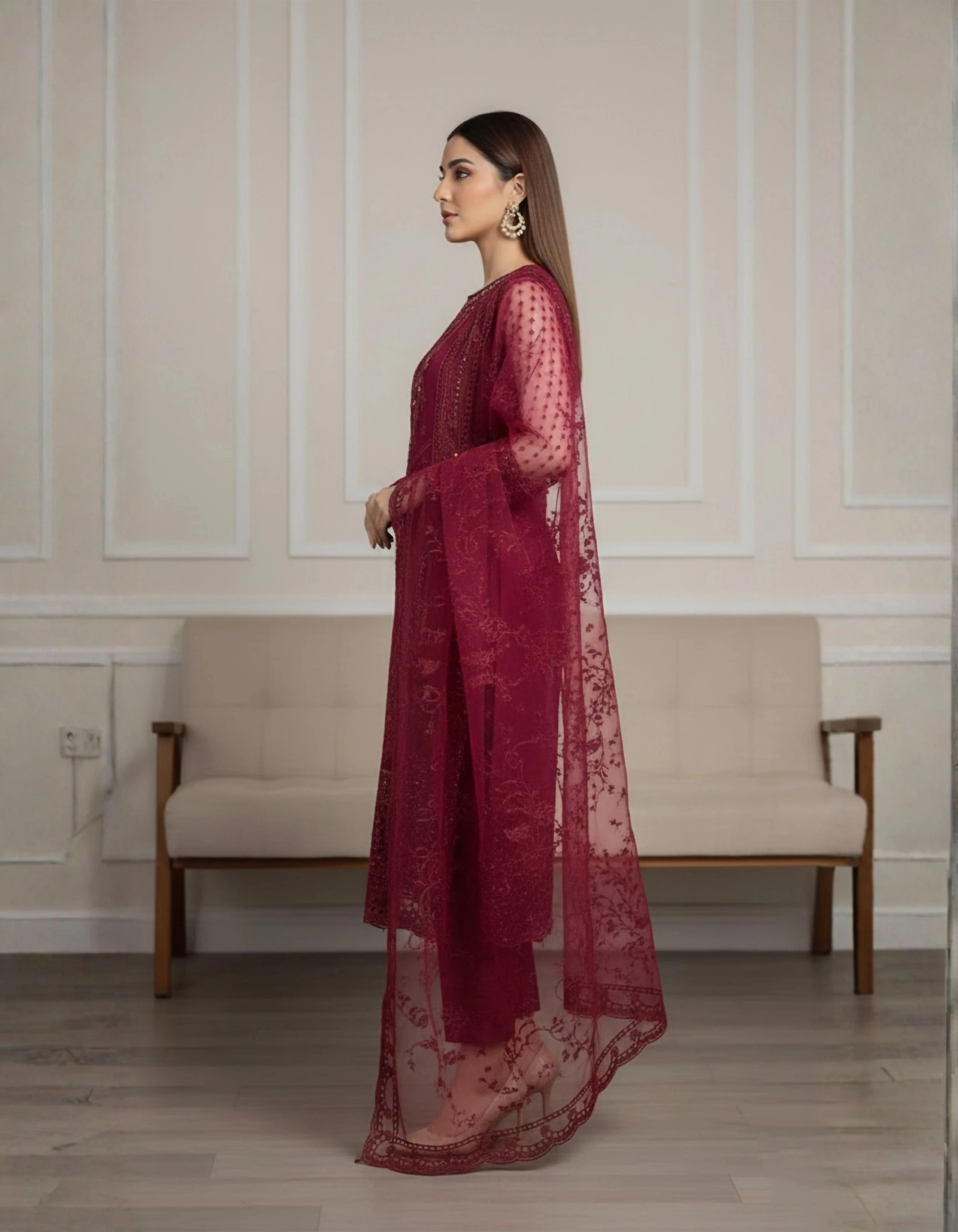 ZS SIGNATURE – MAUVE PINK ORGANZA - Alternate View