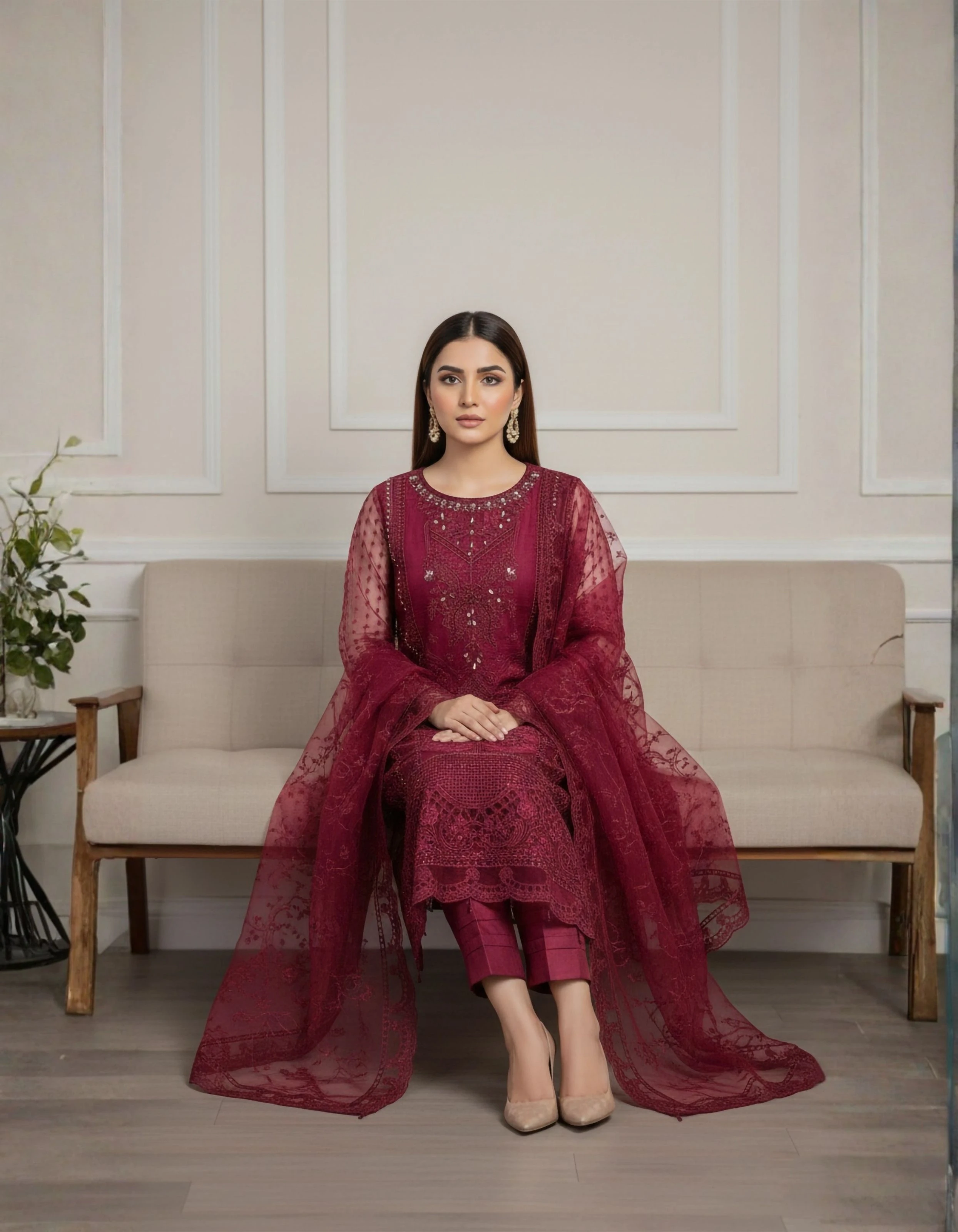 ZS SIGNATURE – MAUVE PINK ORGANZA - Image 3